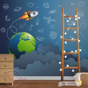 Papel de Parede Terra com Astros