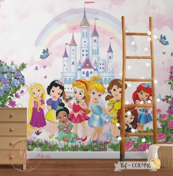 Papel de Parede Princesas Baby com Céu Decorado