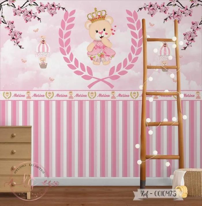 Papel de Parede Ursinha Princesa 10475