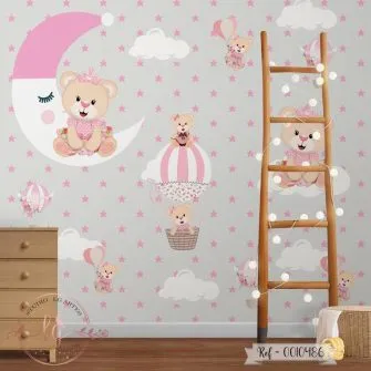 Papel de Parede Ursinha Princesa na Lua 10486
