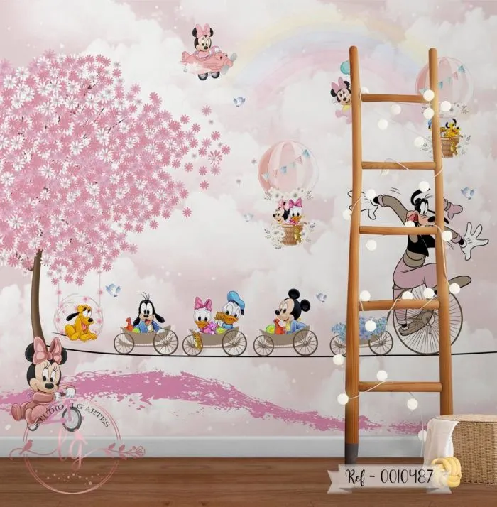 Papel de Parede Mickey e sua Turma na Corda