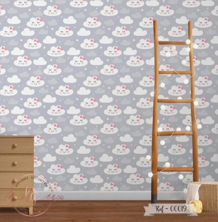 Papel De Parede Nuvens com Cinza