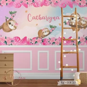 Papel de Parede Bichinho Preguiça Baby