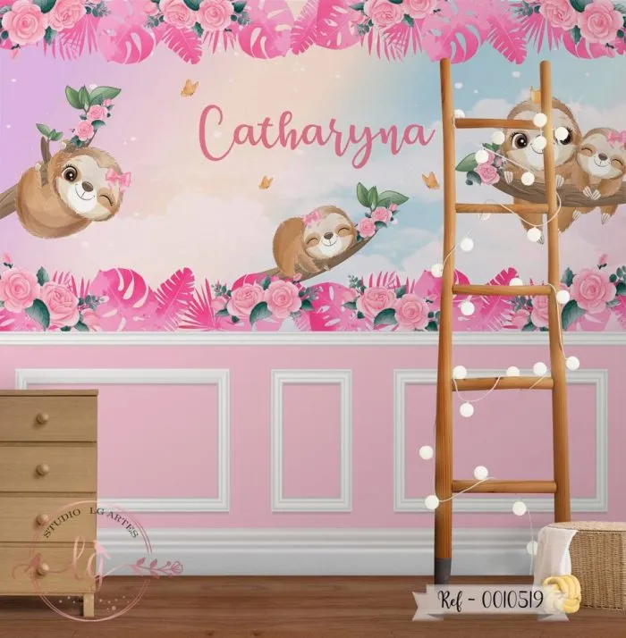 Papel de Parede Bichinho Preguiça Baby