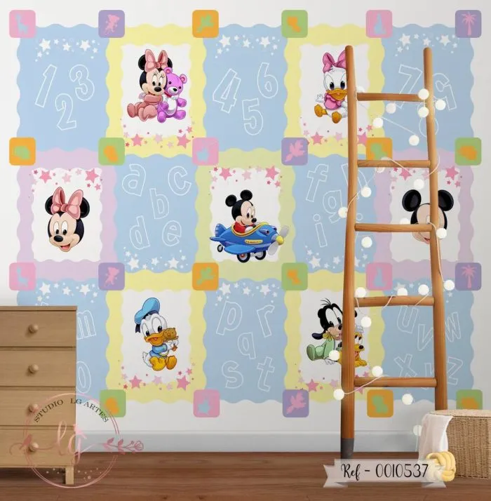 Papel de Parede Mickey e Minnei Baby