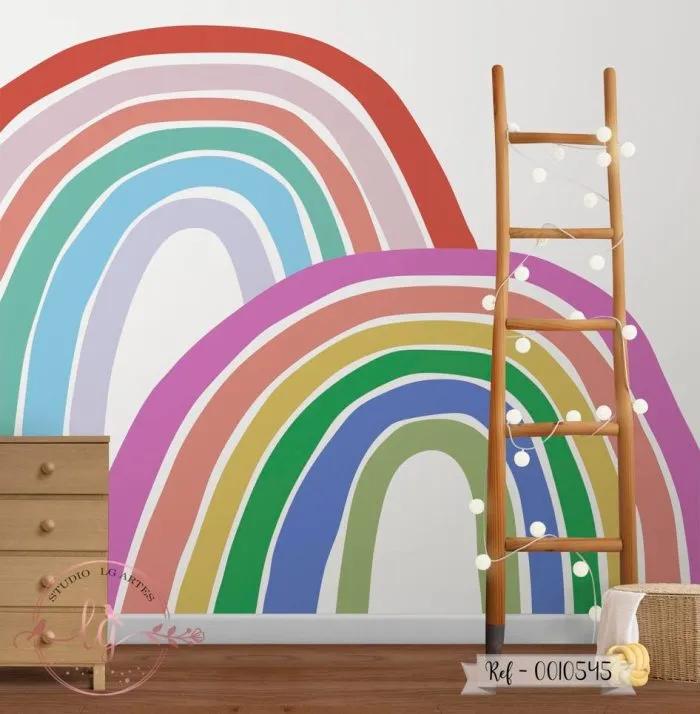 Papel de Parede Arco-íris Estilo Pintura