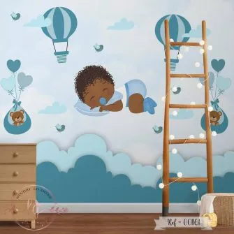 Papel de Parede Bebê Dormindo com Balões