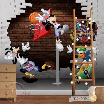 Papel de Parede Mickey Jogando Basquete