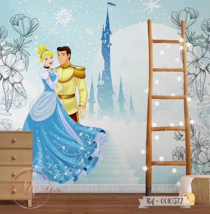 Papel de Parede Princesa Cinderela com Princípe