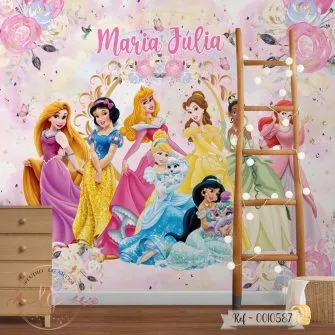 Papel de Parede Princesas Céu Decorado - Personalizado