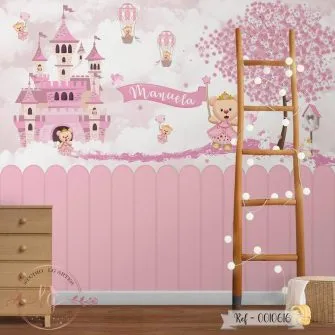 Papel de Parede Ursinha Princesa no Castelo
