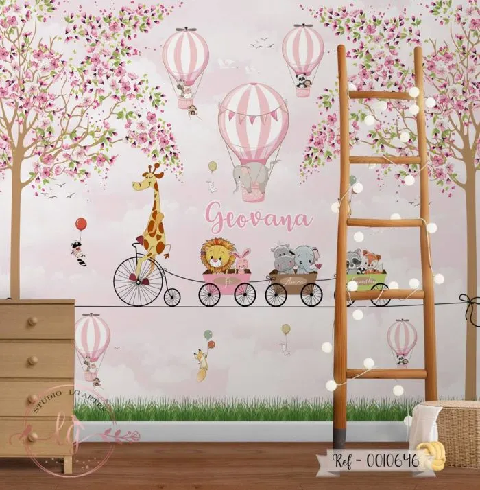 Papel De Parede Safari Rosa