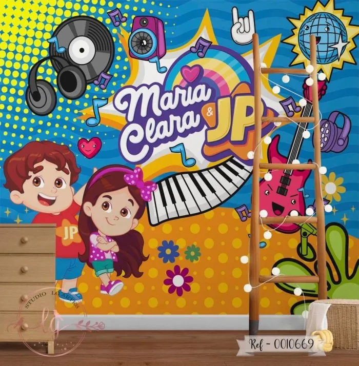 Papel de Parede Maria Clara e JP - Azul