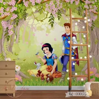 Papel de Parede Princesa Branca de Neve com Príncipe