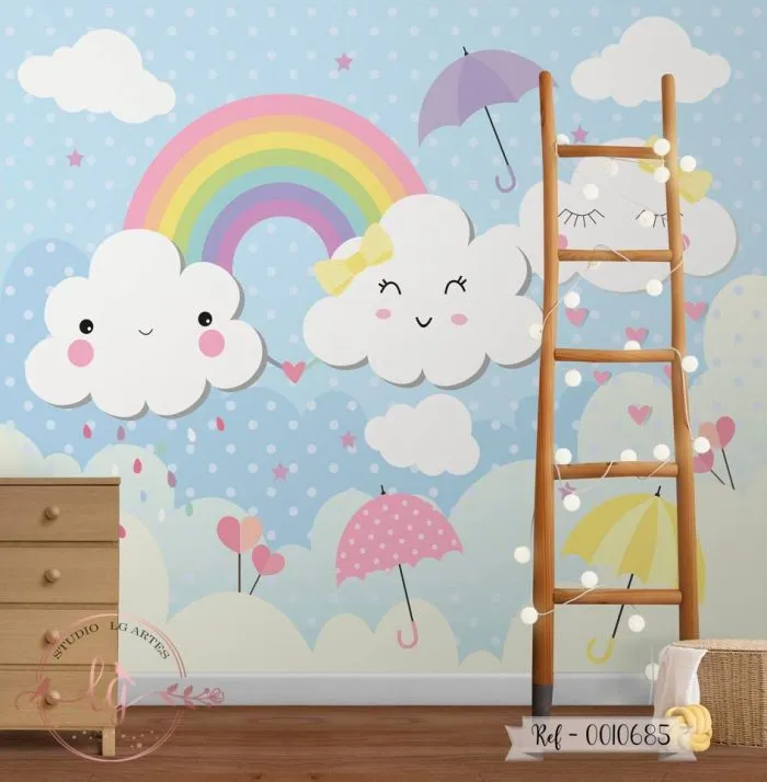 Papel de Parede Nuvens Baby