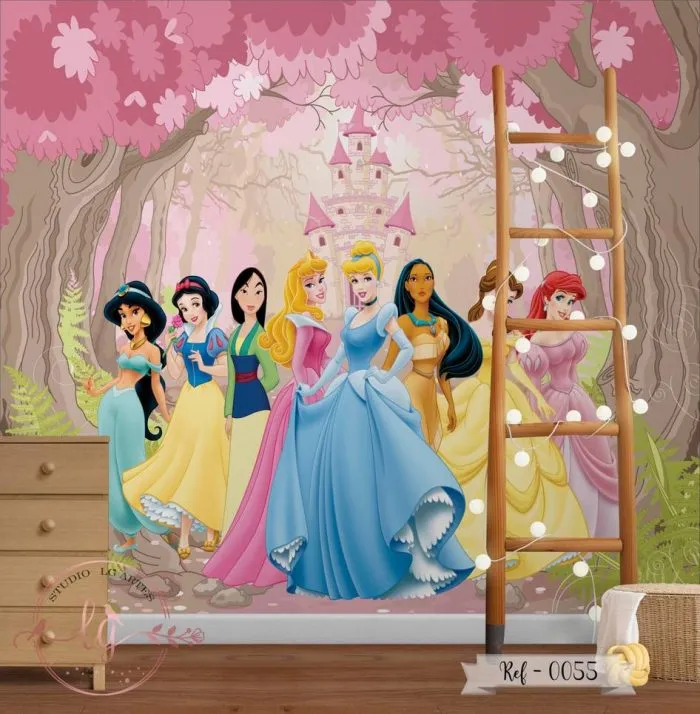 Papel de Parede Princesas no Jardim do Castelo
