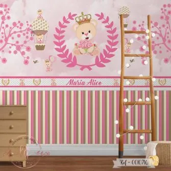 Papel de Parede Ursinha Princesa 10716