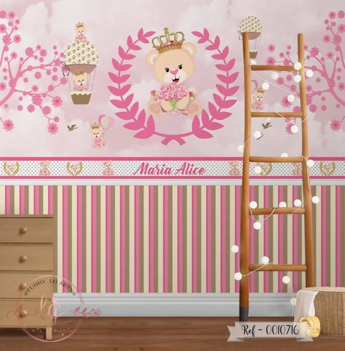 Papel de Parede Ursinha Princesa 10716