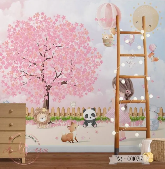 Papel de Parede Menina com Bichinhos Baby