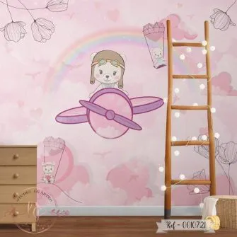 Papel de Parede Ursinho Baby no Avião
