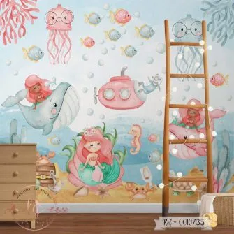 Papel de Parede Fundo do Mar Baby