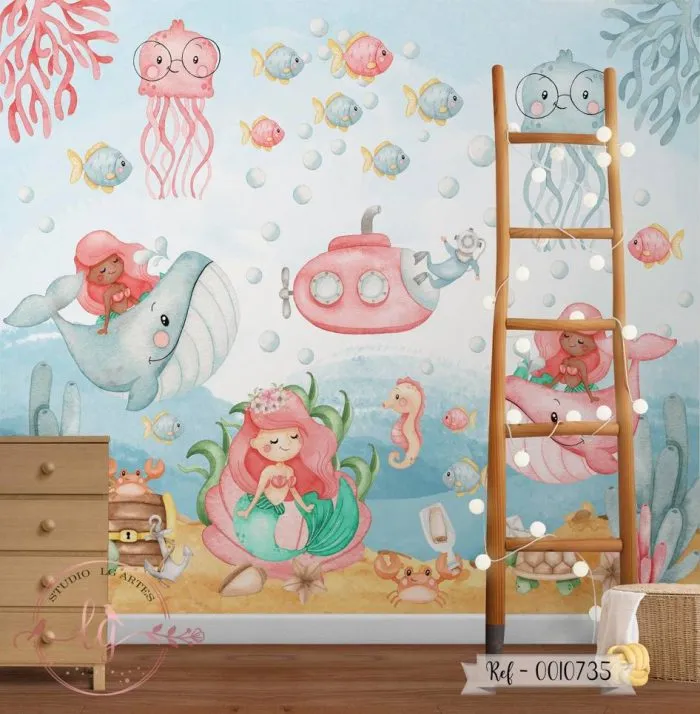 Papel de Parede Fundo do Mar Baby