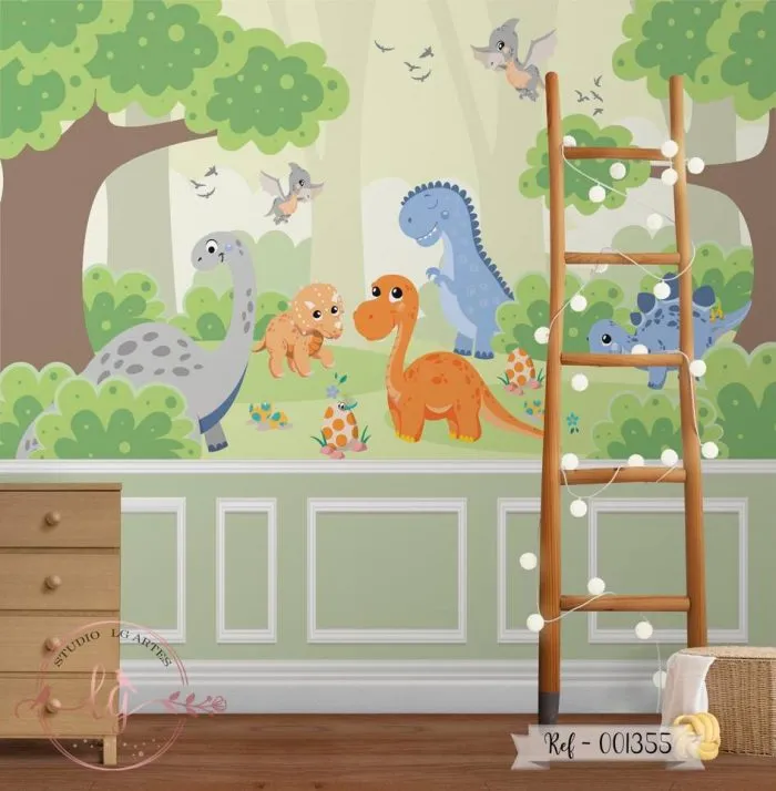 Papel de Parede Dinossauros Baby