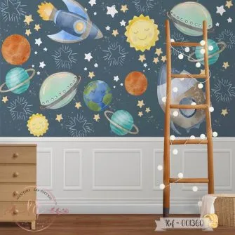 Papel de Parede Planetas e Foguetes no Espaço