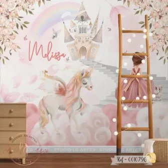 Papel de Parede Unicórnio no Castelo