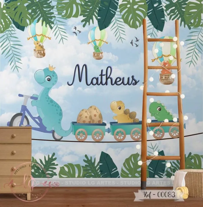 Papel de Parede Dinossauros Baby Passeando