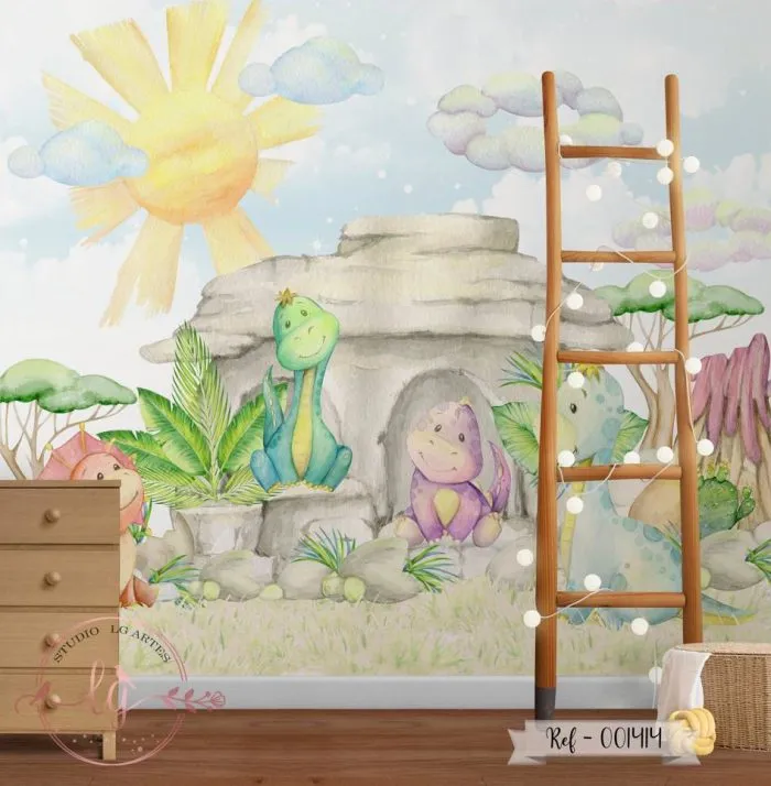 Papel de Parede Dinossauros Baby