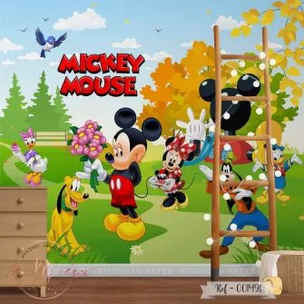 Papel de Parede Mickey e sua Turma Passeando no Parque