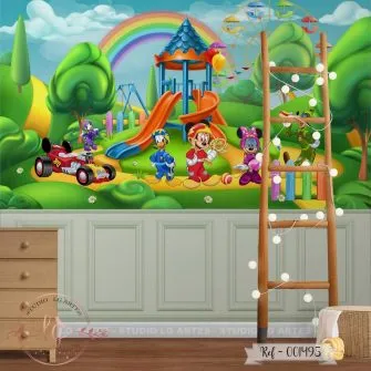 Papel de Parede Mickey e sua Turma no Parquinho