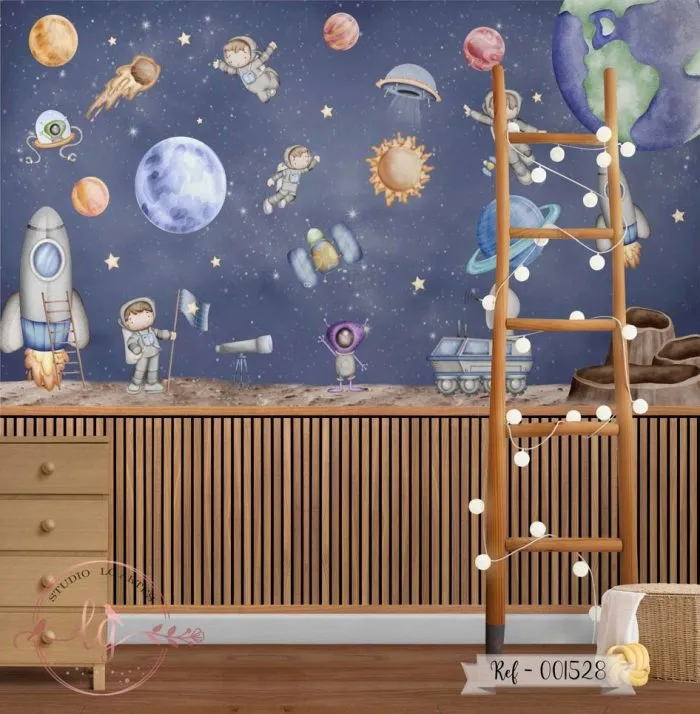 Papel de Parede Planetas e Astronautas