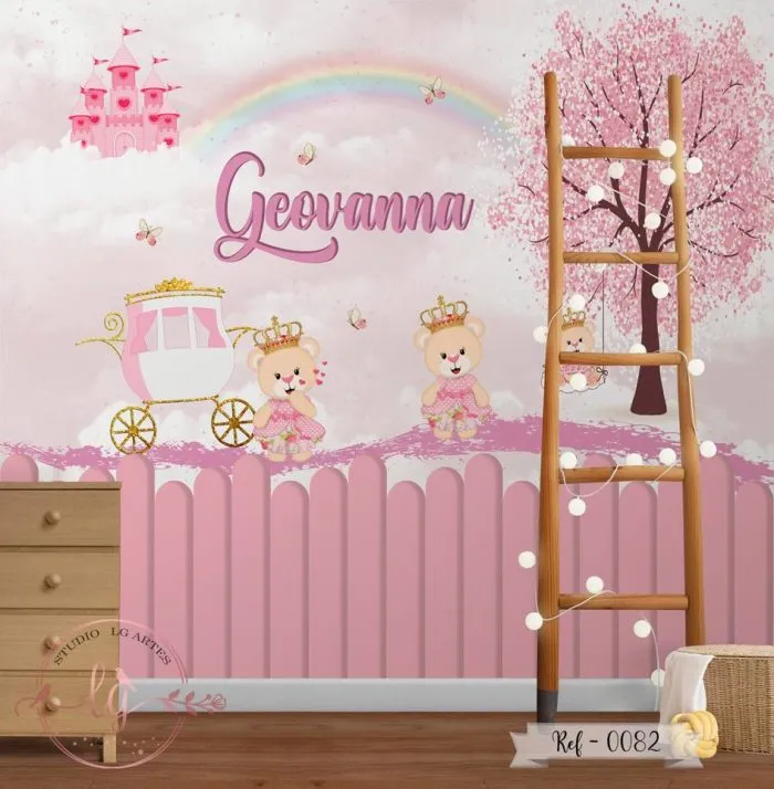 Papel de Parede Ursinha Princesa 082