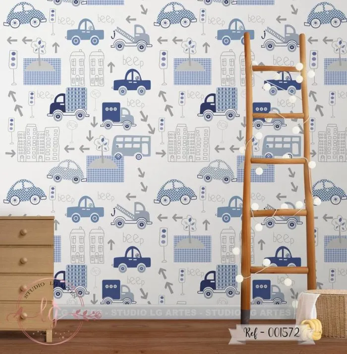 Papel de Parede Carros Azuis