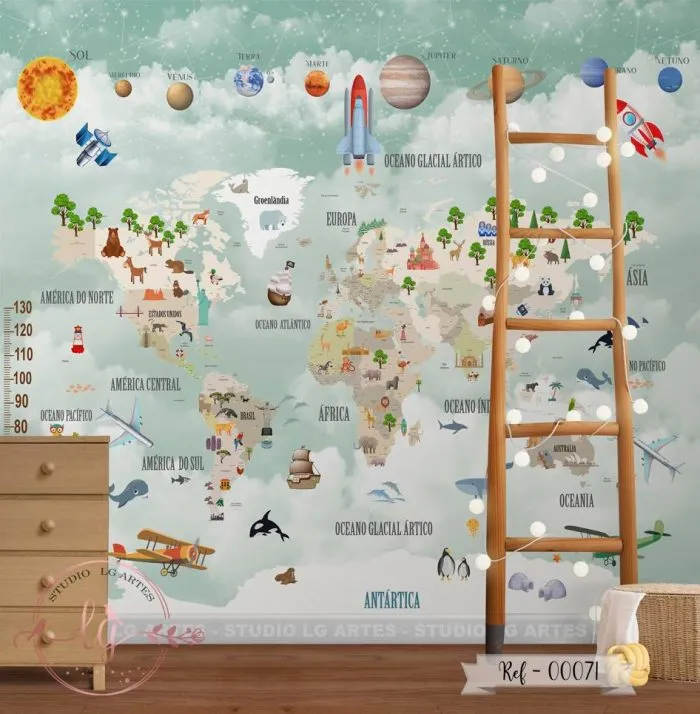 Papel de Parede Mapa-Múndi 071