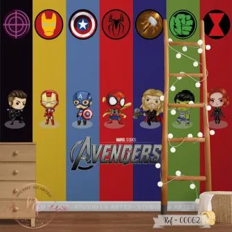 Papel de Parede Super-heróis Baby em Faixas