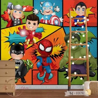 Papel de Parede Super-heróis Baby Animados