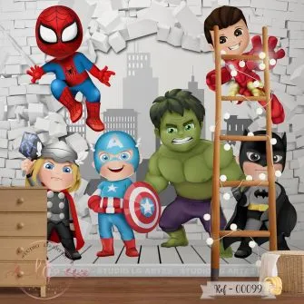 Papel de Parede Super-heróis Baby