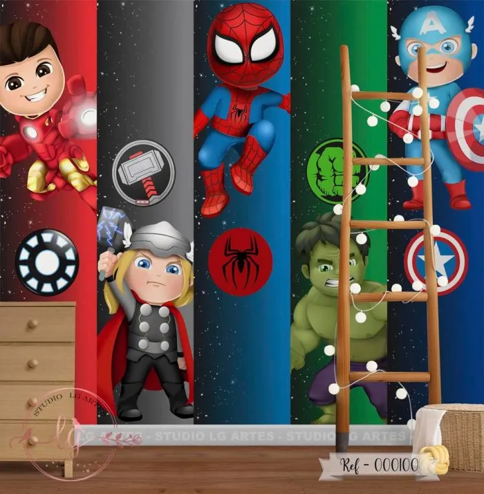 Papel de Parede Super-heróis Baby
