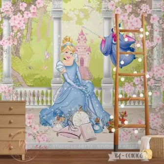 Papel De Parede Princesa Cinderela e Fada Madrinha