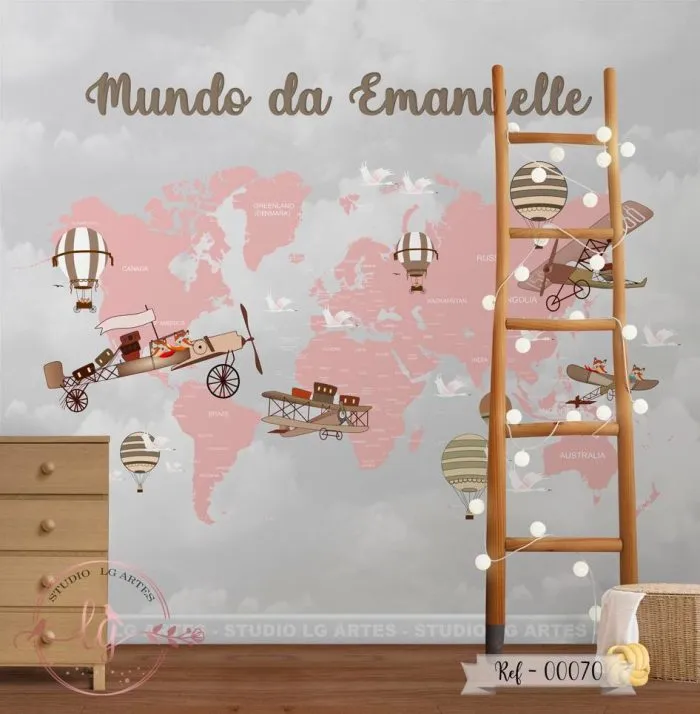 Papel de Parede Mapa-Múndi - 70
