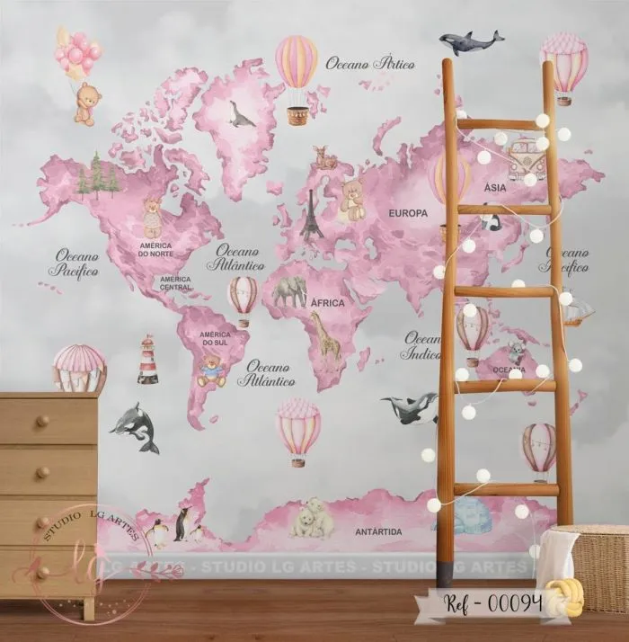 Papel de Parede Mapa-Múndi - 94