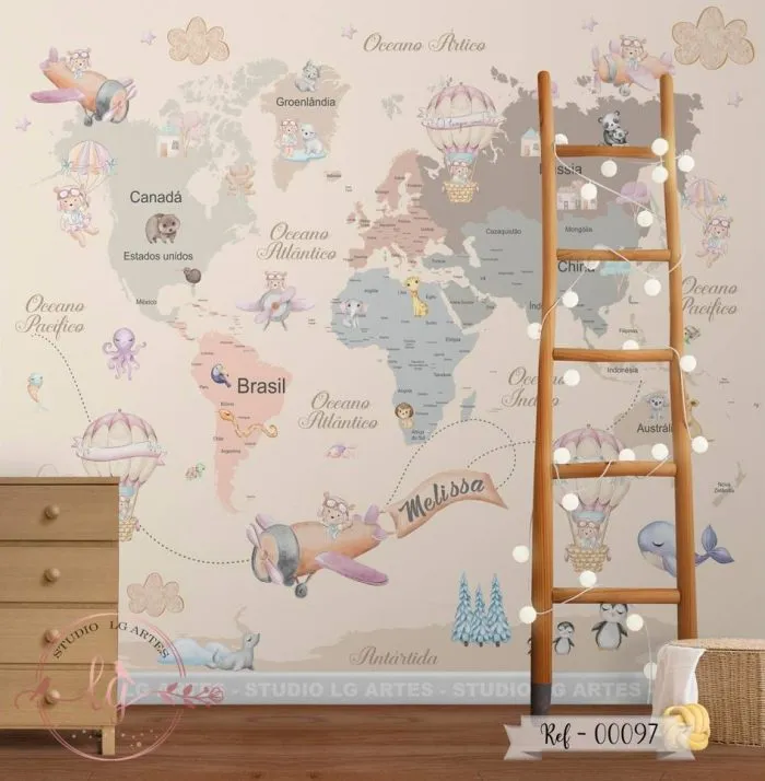 Papel de Parede Mapa-Múndi - 97