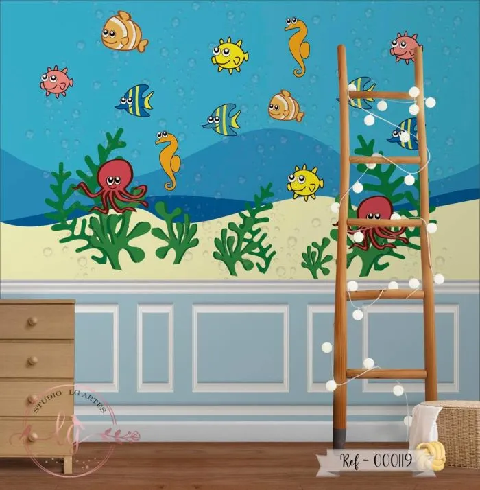 Papel de Parede Peixinhos no Fundo do Mar