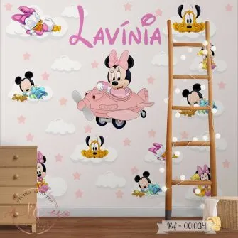 Papel de Parede Minnie Baby no Avião