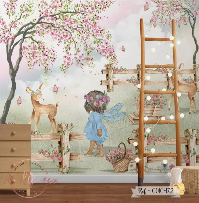 Papel de Parede Menina no Jardim 10472