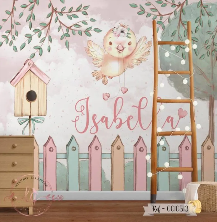 Papel de Parede Pássaro no Jardim 10513