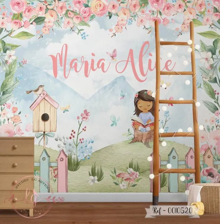 Papel de Parede Menina no Jardim 10520